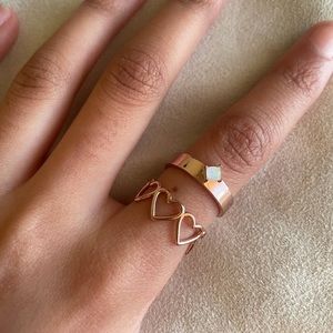 2 piece rose gold pura vida ring set, Size 5